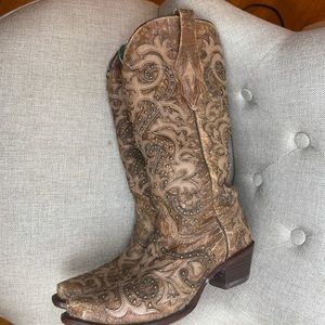 Brown cowboy boots